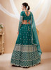 Beautiful Green Mirror Work Embroidery Wedding Lehenga Choli