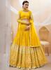 Beautiful Yellow Mirror Work Embroidery Wedding Lehenga Choli