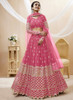 Beautiful Pink Mirror Work Embroidery Wedding Lehenga Choli