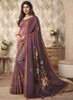 Beautiful Mauve Two Tone Digital Floral Printed Silk Saree