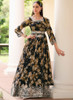 Beautiful Black Sequence Embroidery Floral Anarkali Suit