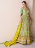 Beautiful Beige And Yellow Multi Embroidery Printed Anarkali Suit