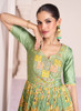 Beautiful Beige And Yellow Multi Embroidery Printed Anarkali Suit