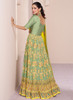 Beautiful Beige And Yellow Multi Embroidery Printed Anarkali Suit