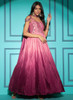 Beautiful Pink Sequence Embroidery Ombr Kalidar Anarkali Gown