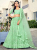 Beautiful Green Mirror Work Embroidery Designer Lehenga Choli