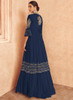 Beautiful Dark Blue Embroidery Jacket Style Traditional Lehenga Choli