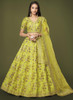 Beautiful Lime Green Sequence Embroidery Festive Lehenga Choli