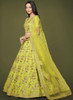 Beautiful Lime Green Sequence Embroidery Festive Lehenga Choli