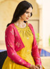 Beautiful Yellow Sequence Embroidered Anarkali Gown With Jacket