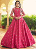 Beautiful Hot Pink Sequence Embroidered Anarkali Gown With Jacket