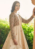 Beautiful Beige Golden Sequence Embroidered Anarkali Gown With Jacket