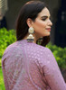 Beautiful Lavender Sequence Embroidered Anarkali Gown With Jacket