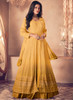 Beautiful Yellow Traditional Sequence Embroidered Wedding Anarkali Lehenga2