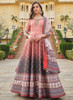 Beautiful Peach Grey Ombr Khatli Embroidered Traditional Anarkali Gown10