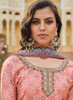 Beautiful Peach Grey Ombr Khatli Embroidered Traditional Anarkali Gown10