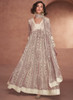 Beautiful Beige Crochet Embroidery Flared Anarkali Suit11