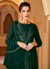 Beautiful Green Mirror Work Embroidery Slit Style Anarkali Suit15