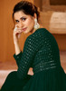 Beautiful Green Mirror Work Embroidery Slit Style Anarkali Suit15