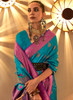 Beautiful Blue Weaved Handloom Poly Viscose Silk Saree41