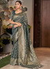 Beautiful Stell Blue Jacquard Silk Festive Saree59