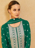Beautiful Green Sequence Embroidery High Slit Palazzo Suit62