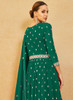 Beautiful Green Sequence Embroidery High Slit Palazzo Suit62