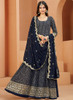 Beautiful Blue Mirror Work Embroidery Wedding Anarkali Suit69