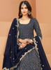 Beautiful Blue Mirror Work Embroidery Wedding Anarkali Suit69