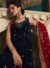 Beautiful Dark Blue Sequence Embroidery Wedding Anarkali Suit79