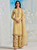 Beautiful Yellow Multi Embroidered Wedding Palazzo Suit89