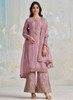 Beautiful Purple Multi Embroidered Wedding Palazzo Suit90