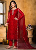 Beautiful Red Resham Thread And Sequence Embroidery Pant Style Suit96