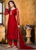 Beautiful Red Resham Thread And Sequence Embroidery Pant Style Suit96
