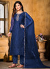 Beautiful Blue Resham Thread And Sequence Embroidery Pant Style Suit97