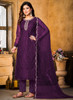 Beautiful Purple Resham Thread And Sequence Embroidery Pant Style Suit98