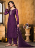 Beautiful Purple Resham Thread And Sequence Embroidery Pant Style Suit98