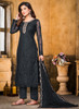 Beautiful Black Resham Thread And Sequence Embroidery Pant Style Suit99
