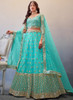 Beautiful Sky Blue Mirror And Sequence Embroidery Wedding Lehenga Choli108