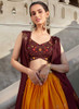 Beautiful Maroon Orange Multi Embroidery Wedding Lehenga Choli112