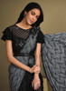 Beautiful Black And Grey Sequence Embroidery Designer Saree