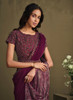 Beautiful Deep Wine Sequence Embroidery Designer Saree