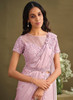 Beautiful Lilac Purple Sequence Embroidery Designer Saree