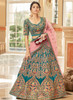 Beautiful Turquoise Embroidery Wedding Lehenga Choli33