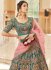 Beautiful Turquoise Embroidery Wedding Lehenga Choli33