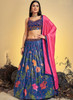 Beautiful Electric Blue Multi Floral Embroidery Lehenga Choli181