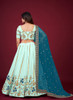 Beautiful Blue Two Tone Multi Embroidery Wedding Lehenga Choli187