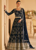 Beautiful Dark Blue Sequence Embroidery Wedding Anarkali Gown173