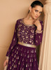 Beautiful Deep Wine Sequence Embroidery Wedding Anarkali Gown176