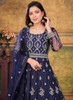 Beautiful Dark Blue Embroidery Traditional Festive Anarkali Suit158